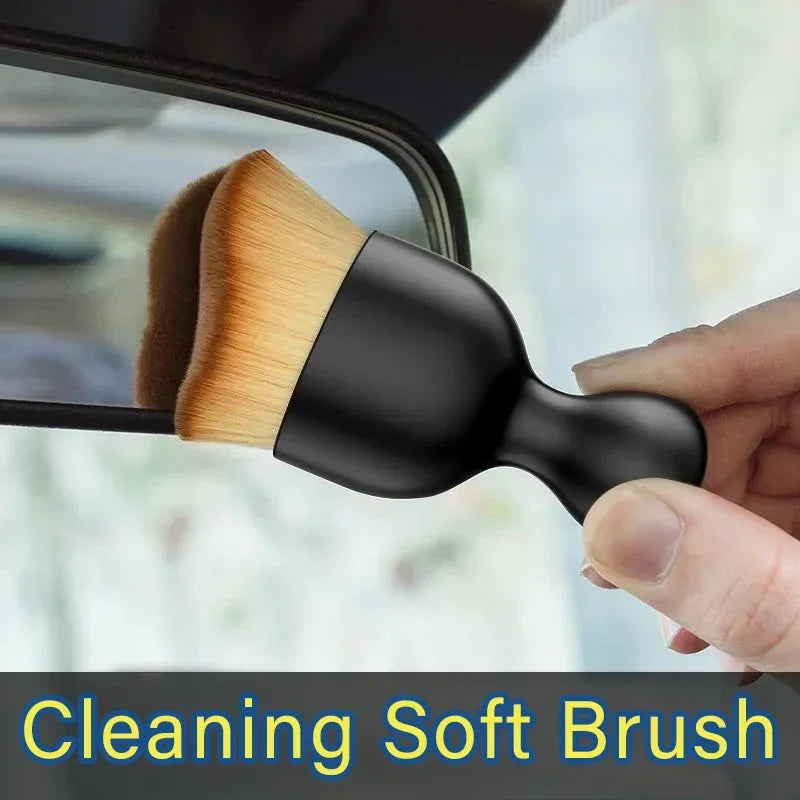 Car Interior Cleaning Tool Artificial Car Brush Crevice Dusting Detailing Car Air Vent Cleaning Soft Brush with Casing