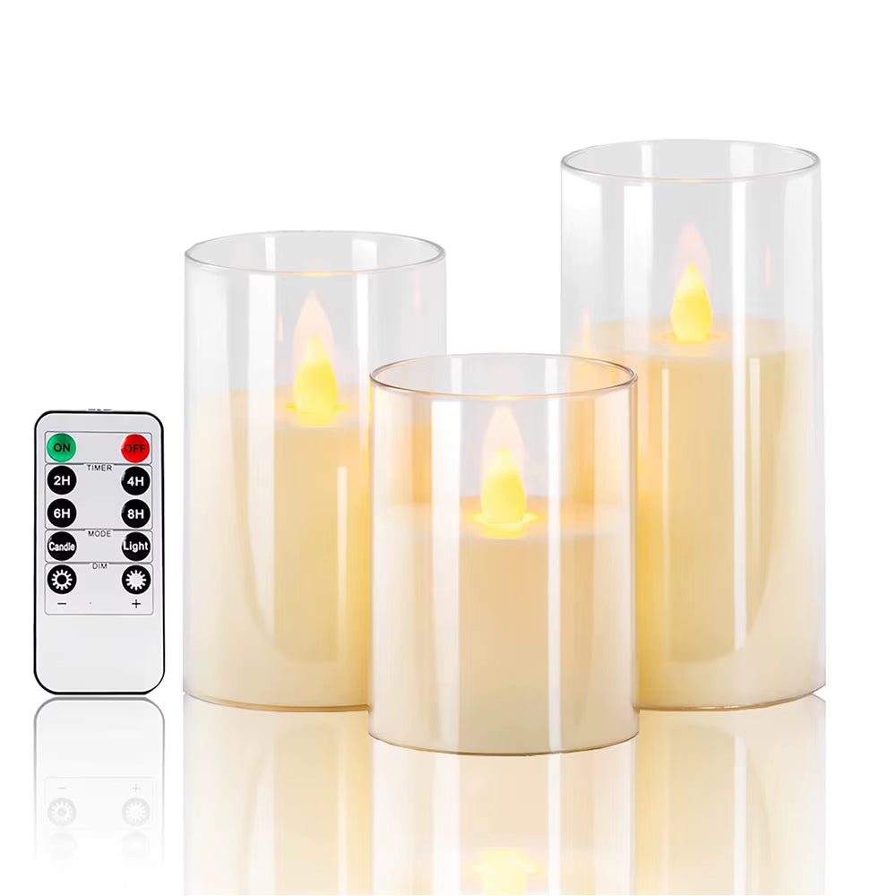 LED Lights Electronic Candles LED Candle Decorations Acrylic Candles Complete Set of Remote Control Timers Christmas and Wedding