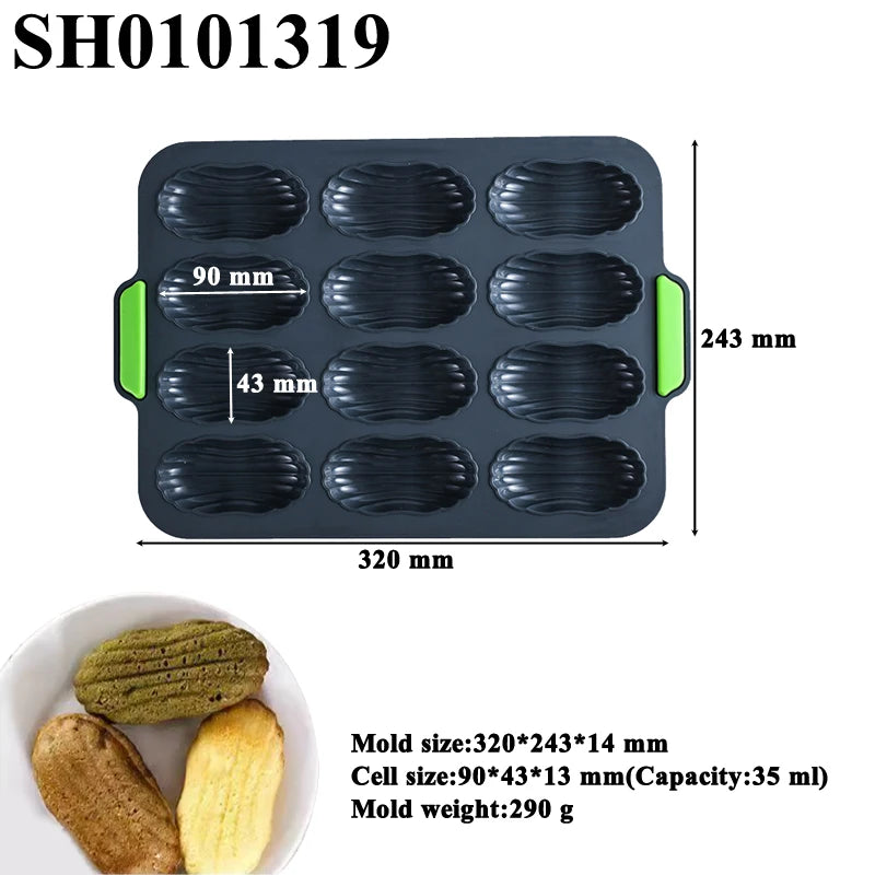 Food Grade Silicone Cake Molds Toast Tray Bread Pan Brownie Dessert Madeleine Cake Moulds Baguette Baking Tools Muffin Bakeware