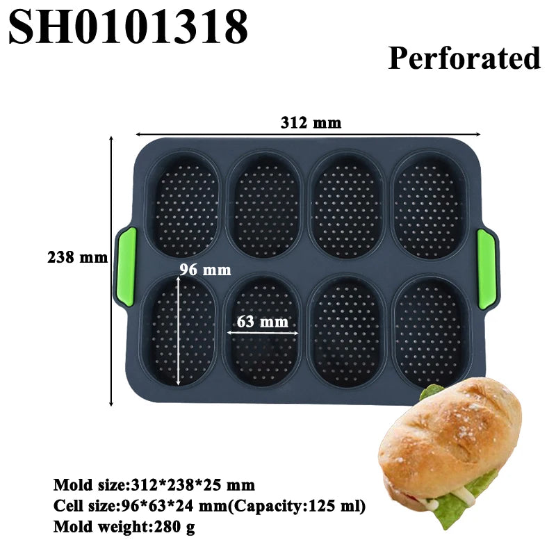 Food Grade Silicone Cake Molds Toast Tray Bread Pan Brownie Dessert Madeleine Cake Moulds Baguette Baking Tools Muffin Bakeware