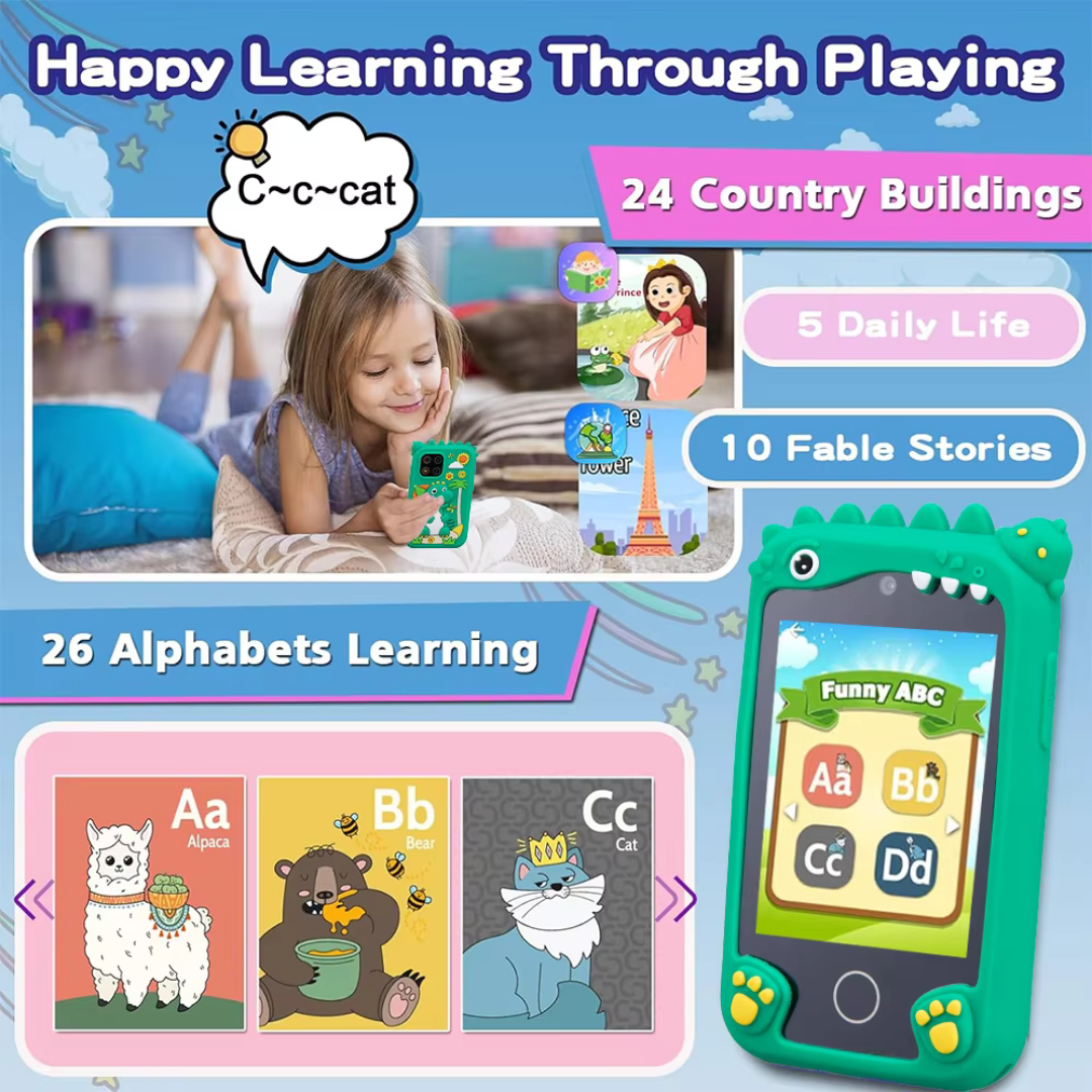 Teléfono Juguete Educativo para Niñ@s 2 – Juegos, Música y Aprendizaje Divertido