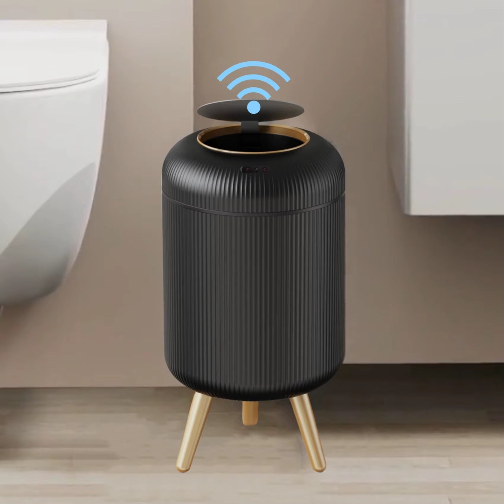 Automatic Trash Can with Lid, Small Plastic Smart Trash Can, Motion Sensor Trash Can for Bedroom, Bathroom, Kitchen, Office