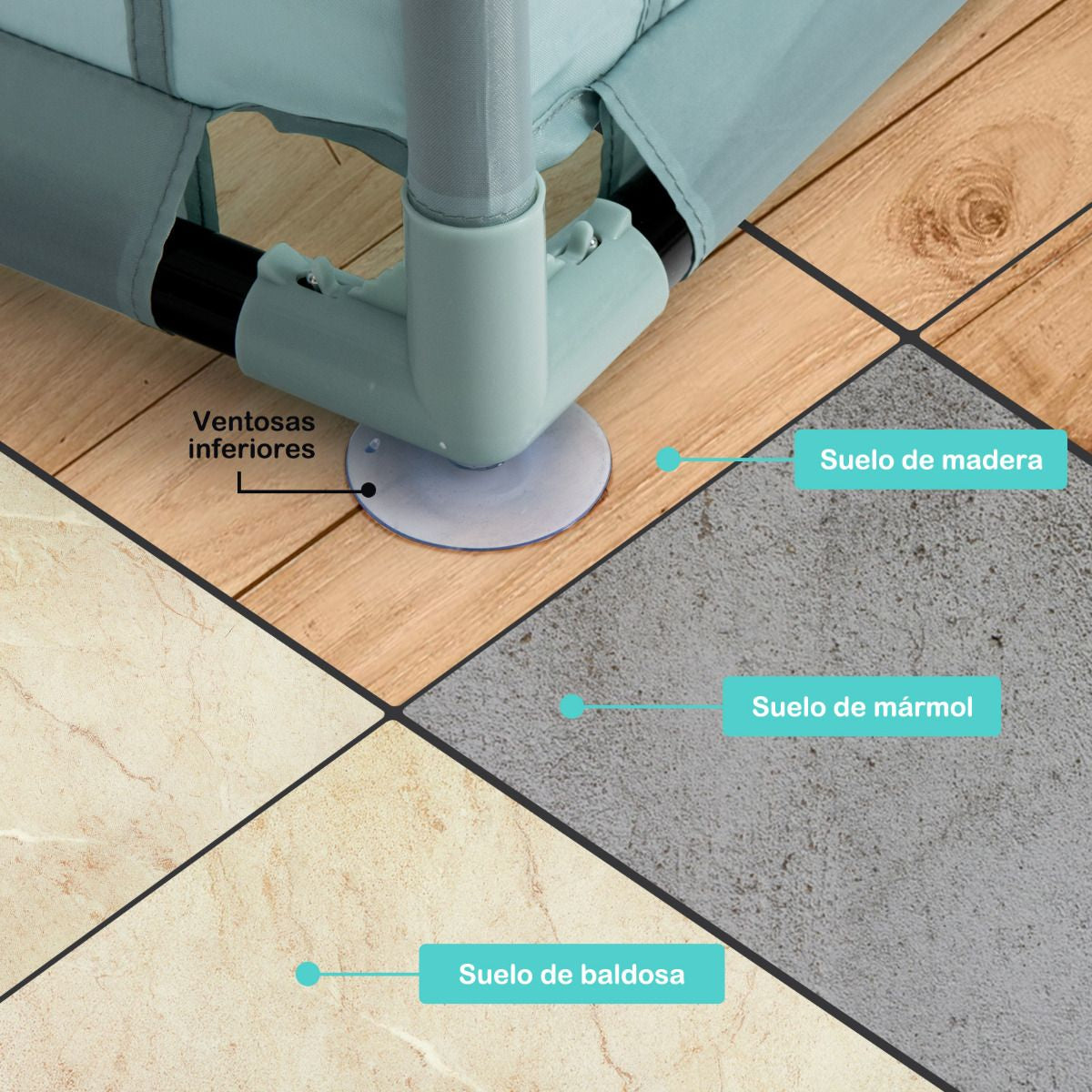 Parque Para Niños Centro Actividad Portátil Con Cercas De Seguridad 206 X 185,5 X 68 Cm