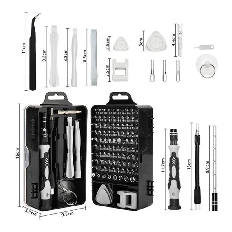 115 in 1 Multifunctional Precision Magnetic Screwdriver Set Computer PC Mobile Phone Equipment Repair Screwdrive Kit Hand Tools