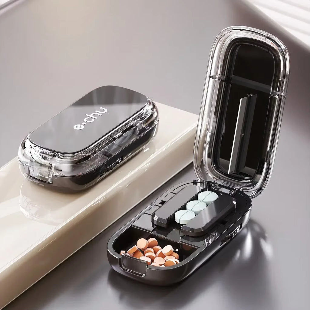 New Quartering Pill Cutter Storage Box Portable Drug Tablet Medicine Dustproof Divider Organizer Crusher Pill Cutter