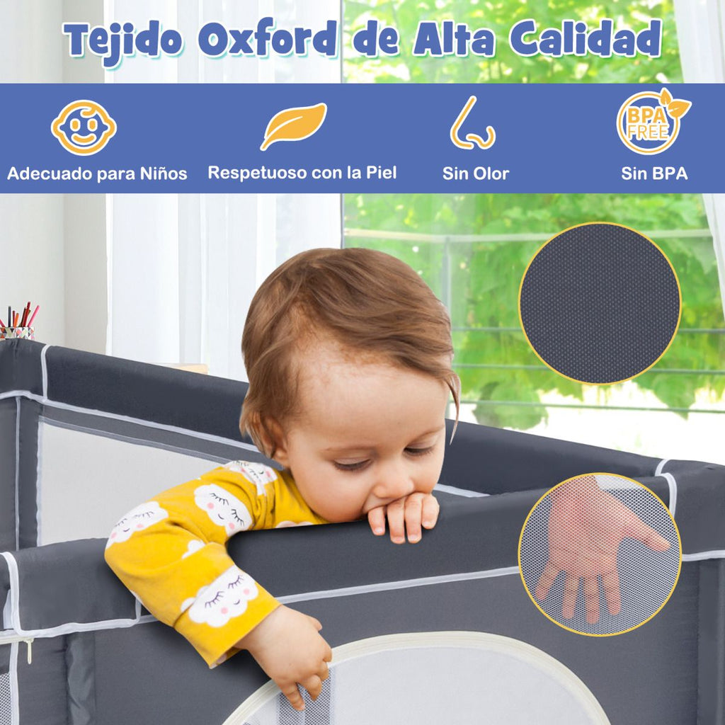 Parque Para Niños Centro Actividad Portátil Con Cercas De Seguridad 206 X 185,5 X 68 Cm