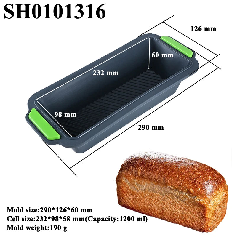 Food Grade Silicone Cake Molds Toast Tray Bread Pan Brownie Dessert Madeleine Cake Moulds Baguette Baking Tools Muffin Bakeware