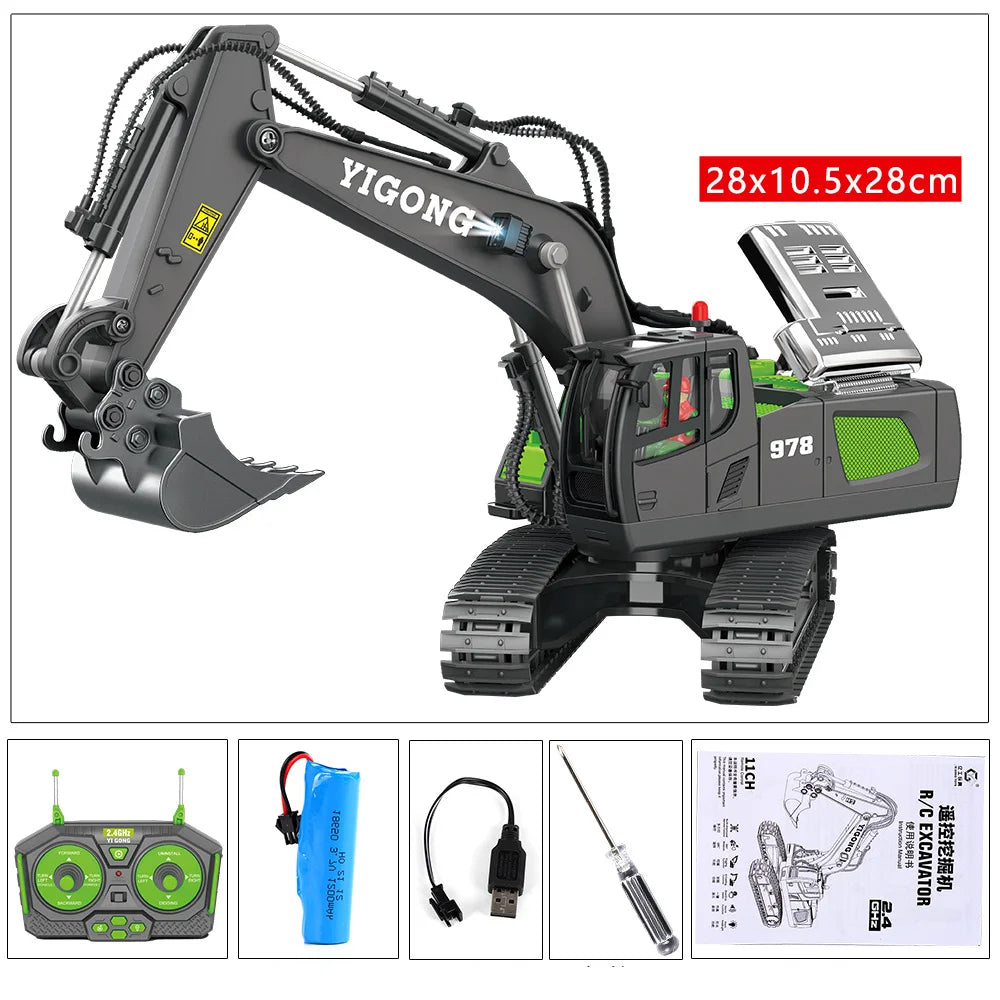 RC Excavator RC CRA Children Toys Remote Control Excavator Toys Kids Radio Control Dump Truck Bulldozer Electric Car Toys Gift
