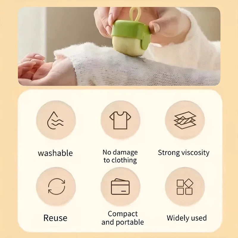 Reusable Lint Roller Washable Mini Lint Remover Portable Cleaning Tool for Pet Hair Clothes Dust