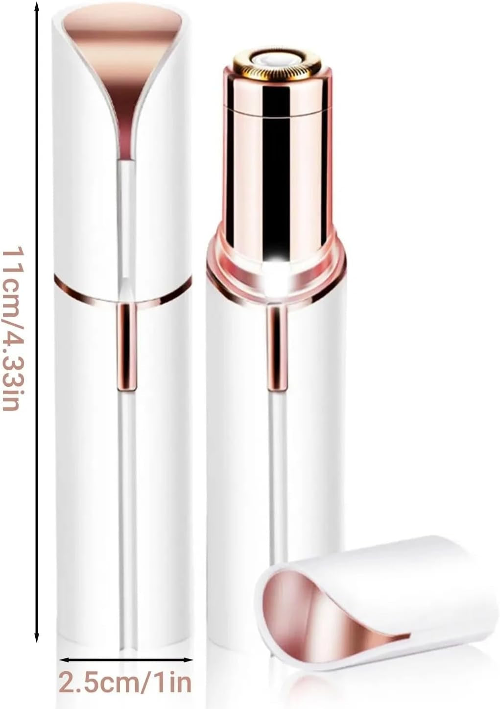 Depiladora Facial Eléctrica Sin Dolor Mujer - Piel Suave Y Sin Vello Al Instante + Estuche Neceser De Corcho + Pila AA (Depiladora-Facial-Electrica-Blanco)