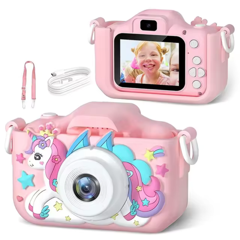 Cámara Digital Infantil HD 1080P – Pantalla de 2.0", Diseño Adorable y Funda de Silicona Protectora