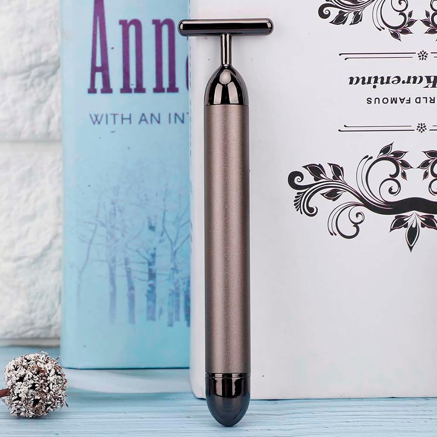 Masajeador Facial Eléctrico, Compacto Y Portátil Masajeador Facial Levantamiento Reafirmante De La Piel, Herramienta Para El Cuidado De La Piel, Gris Ahumado, for Mujeres