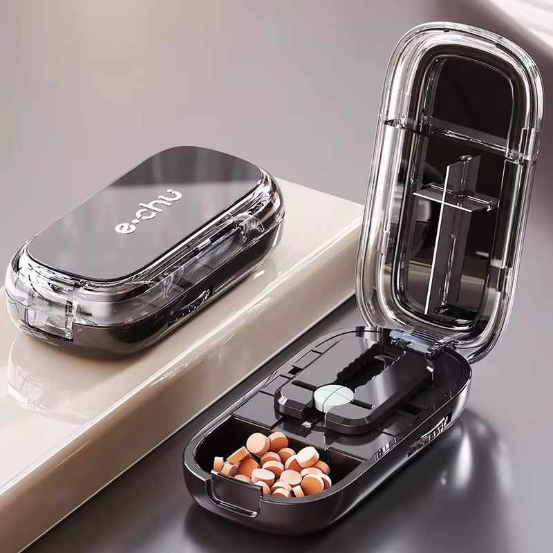 New Quartering Pill Cutter Storage Box Portable Drug Tablet Medicine Dustproof Divider Organizer Crusher Pill Cutter