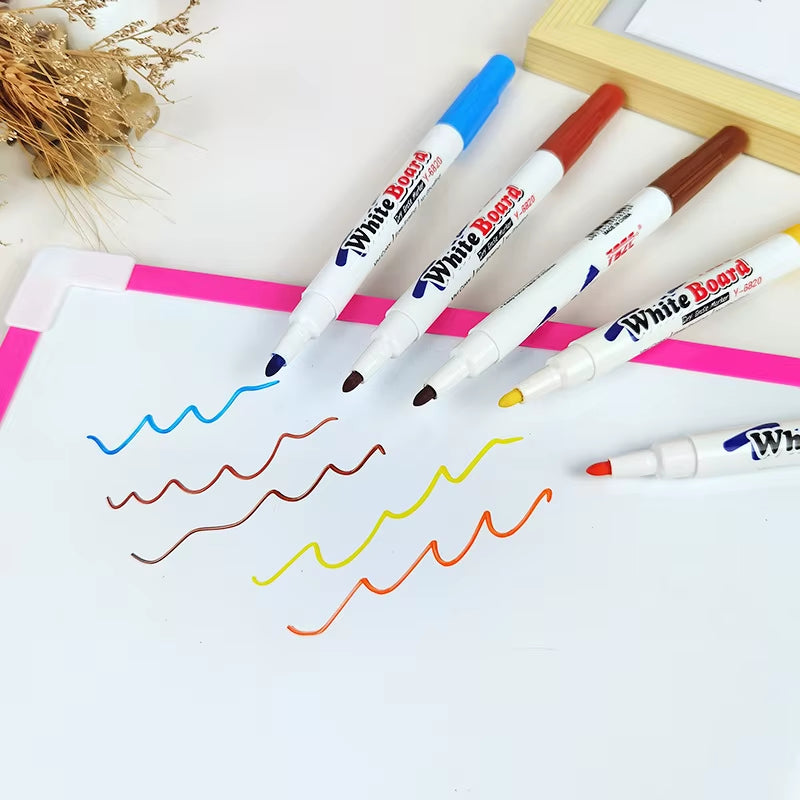 Water Floating Pen Magical Ink Pens with Spoon Floating Color Water Painting Floating Chalk Art Graffiti Drawing Set for Kids