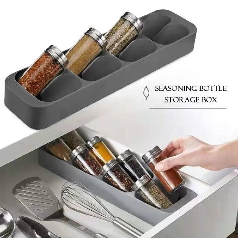 Kitchen Drawer Cutlery Storage Tray Knife Holder Spoon Forks Tableware Organizer Container for Spice Bottles Knives Block Rack