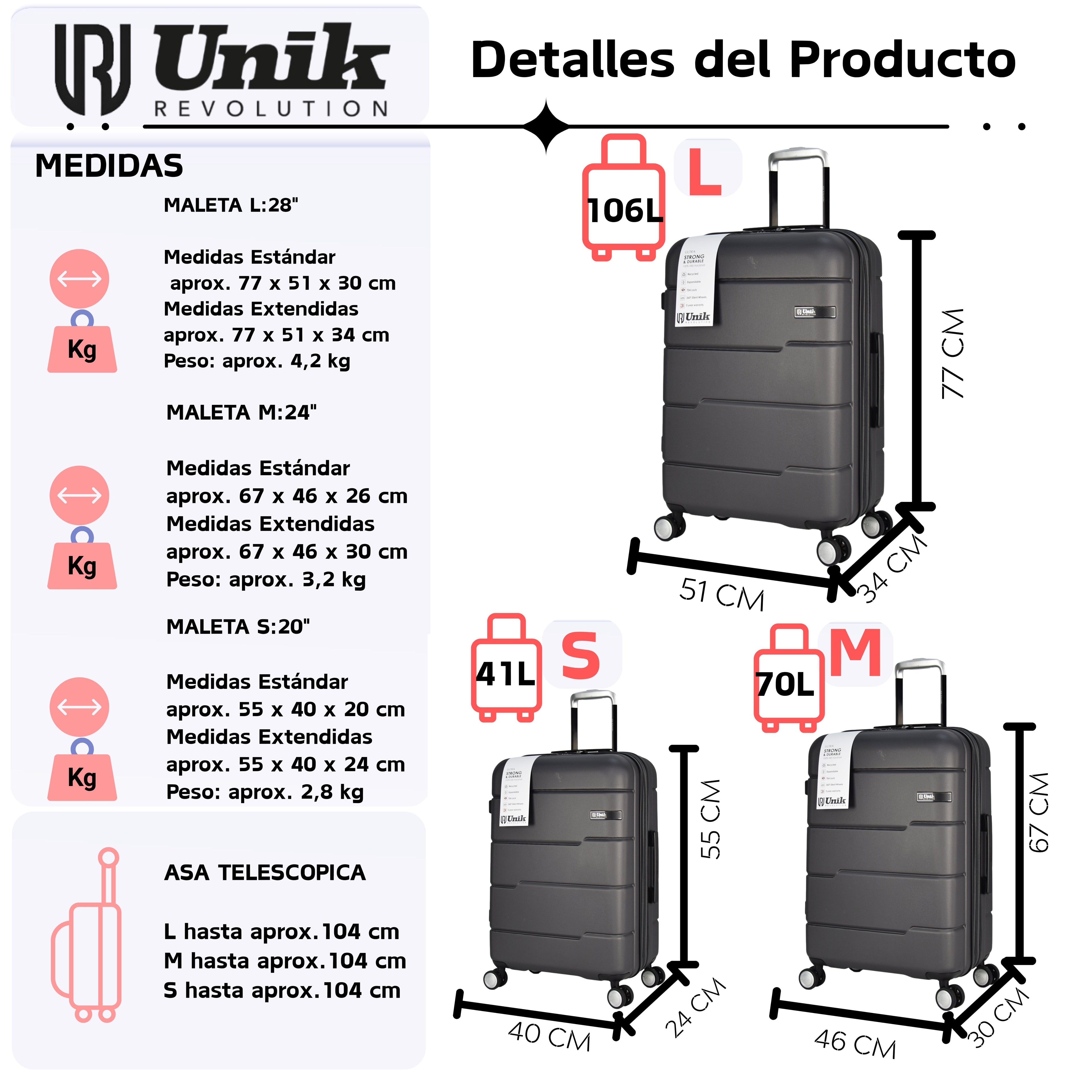 Juego De Maletas (L+M+S)-Vigo