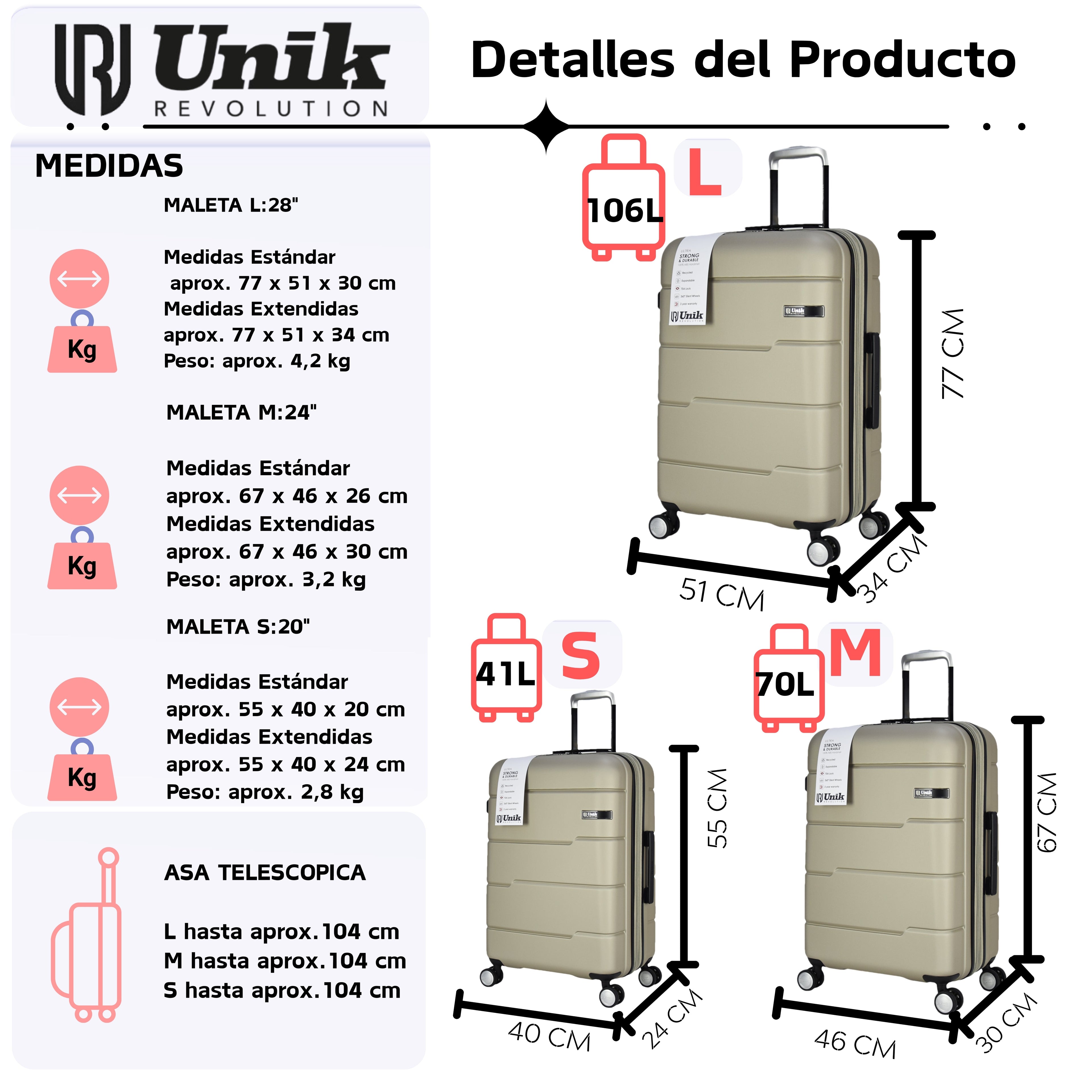 Juego De Maletas (L+M+S)-Vigo