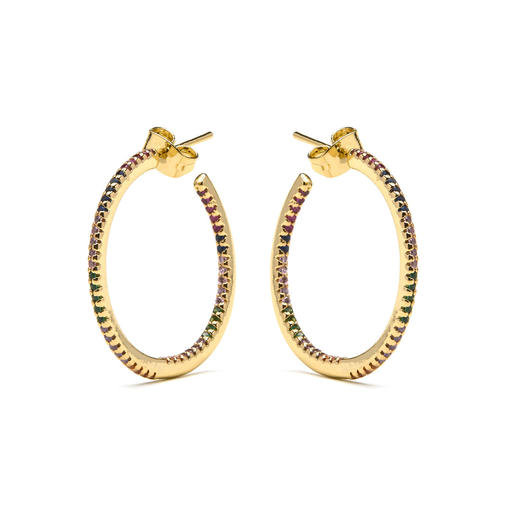 Pendientes con Circonita Brillante acabado oro 18k - Firmou