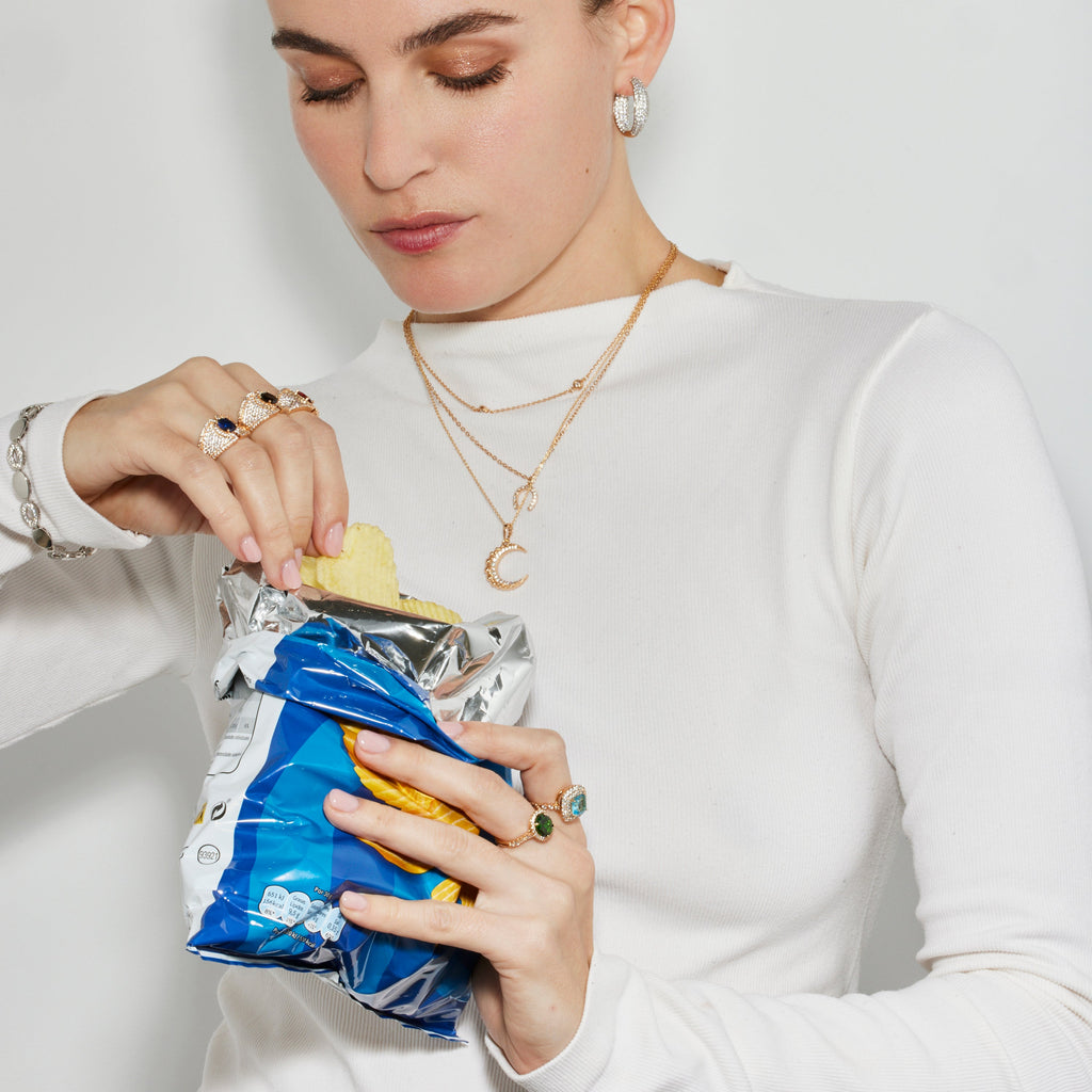 Collar con Circonita Brillante acabado oro 18k - Saisle