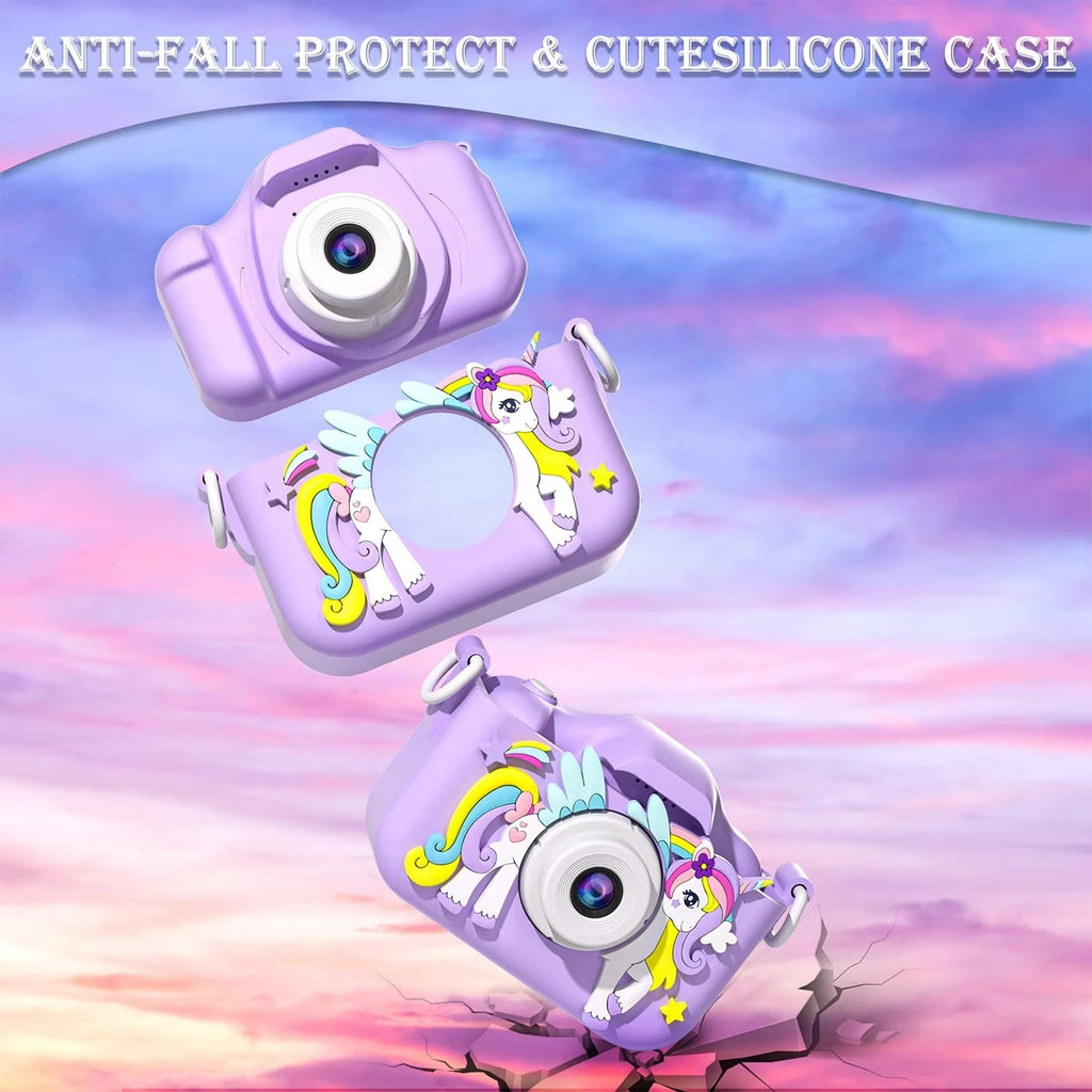 Cámara Digital Infantil HD 1080P – Pantalla de 2.0", Diseño Adorable y Funda de Silicona Protectora