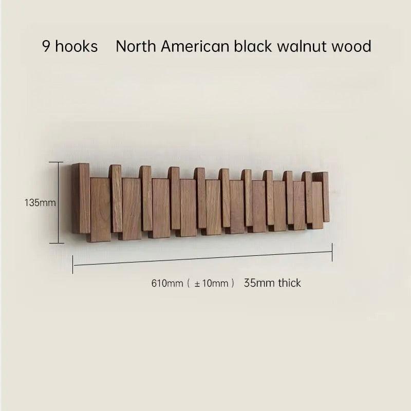 Perchero de pared en madera | Colgadores plegables