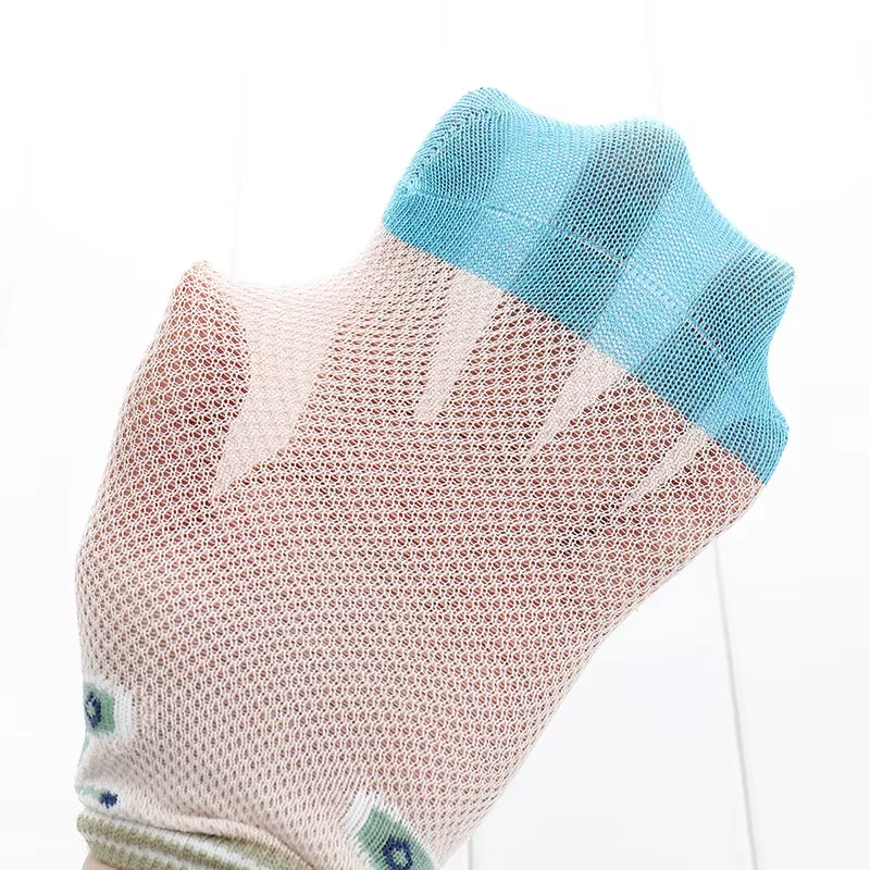 5 Pairs / Lot Children Socks Spring Summer Cartoon Aircraft Cotton Breathable Mesh Boys Socks Girls Socks 3- 15 Year Kids Socks