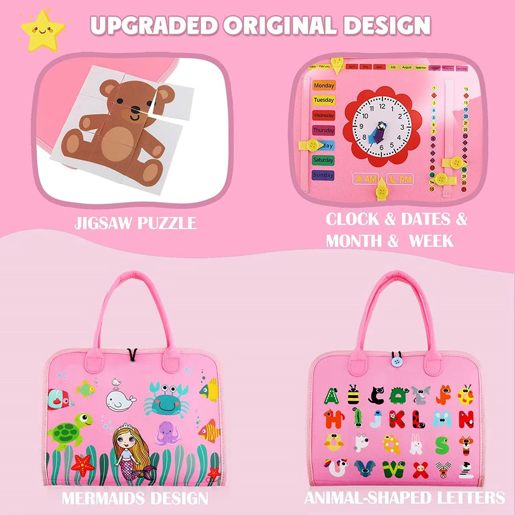 Montessori Toddler Busy Board,Autism Sensory Toys，Educational Activity Motor Skills Baby, Life Skills Learning Toys for Kids