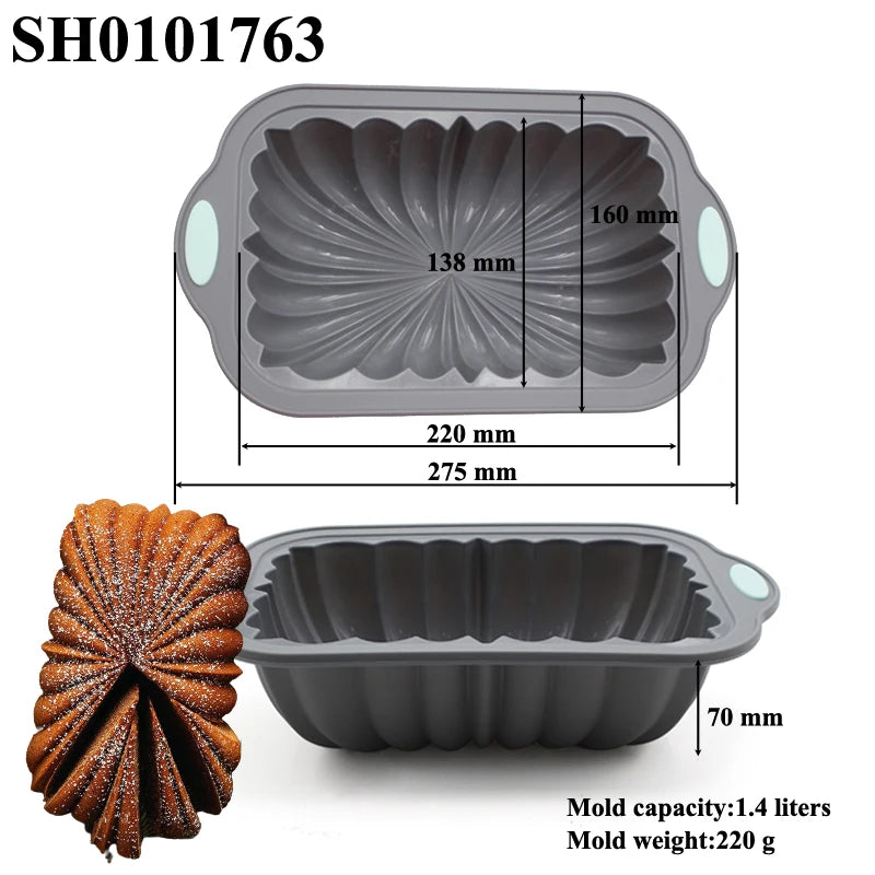 Food Grade Silicone Cake Molds Toast Tray Bread Pan Brownie Dessert Madeleine Cake Moulds Baguette Baking Tools Muffin Bakeware