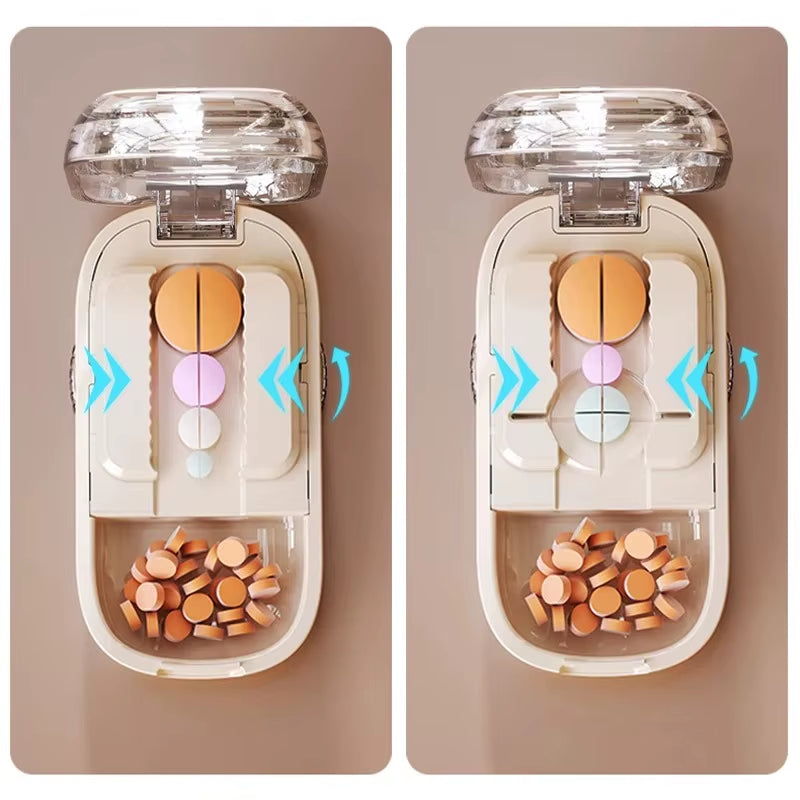 New Quartering Pill Cutter Storage Box Portable Drug Tablet Medicine Dustproof Divider Organizer Crusher Pill Cutter