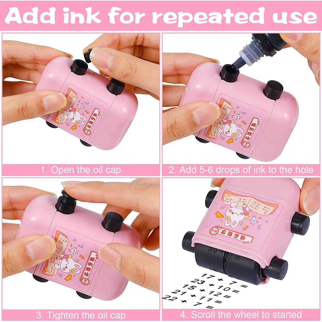 Teaching Stamp 2 in 1Fill in the Blank Roller Reusable Math Roller Stamp Design Digital Stamp within 100 Math Practice