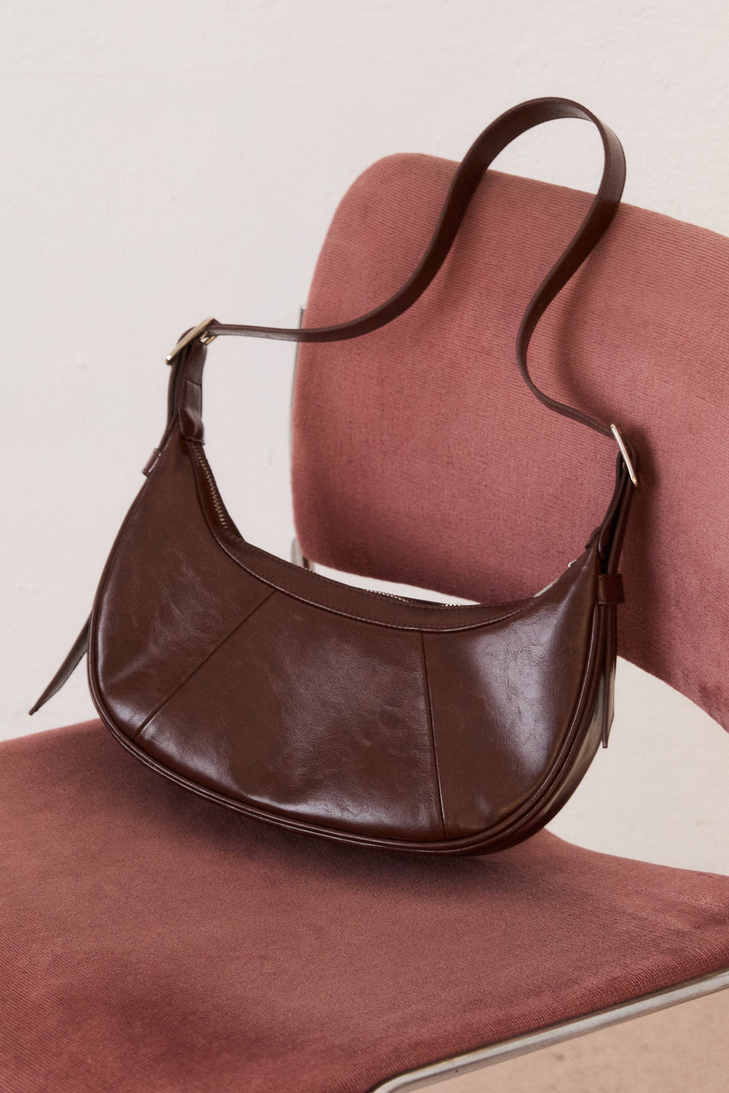 Bolso de hombro efecto craquelado color chocolate 🤎