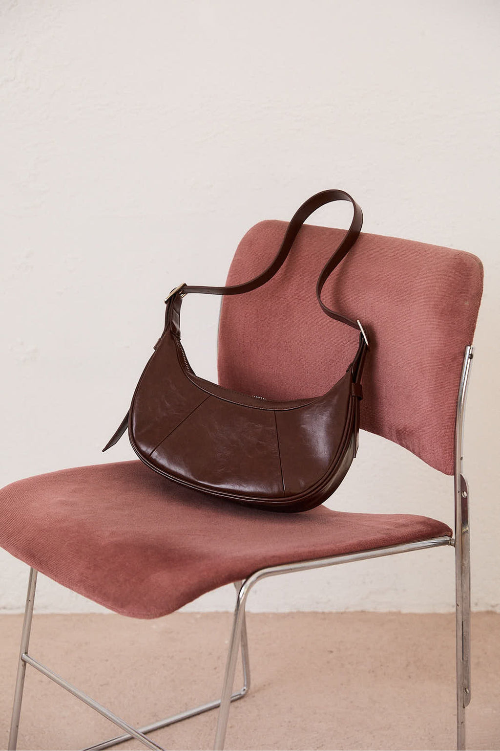 Bolso de hombro efecto craquelado color chocolate 🤎